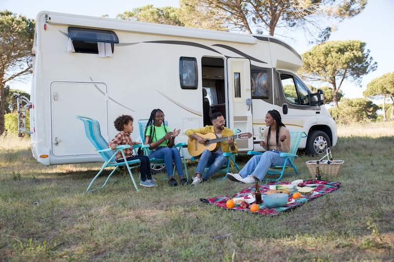 Family enjoying RV Camping