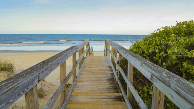 A boardwalk at Litchfield Beach