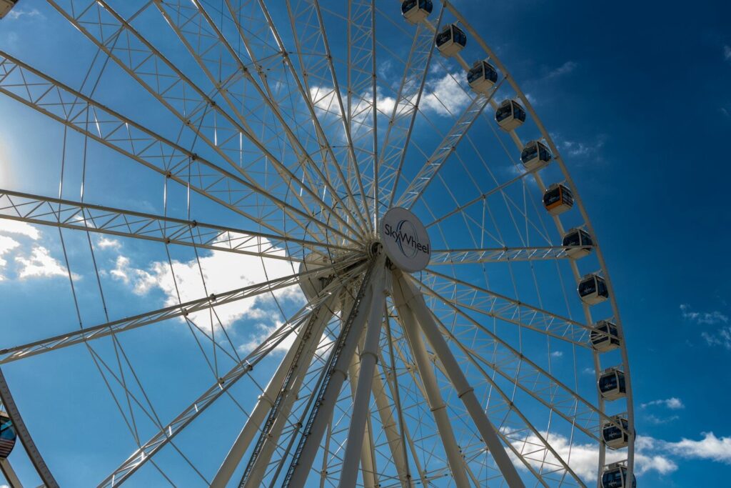 Who Needs An Adult Only Vacation? Things To Do in Myrtle Beach for Adults 11 a large ferris wheel on a sunny day